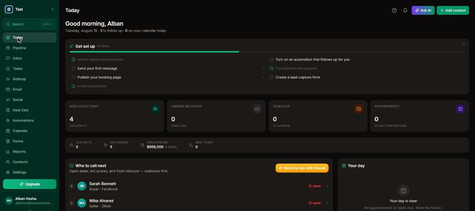 Real screenshot of the Today screen